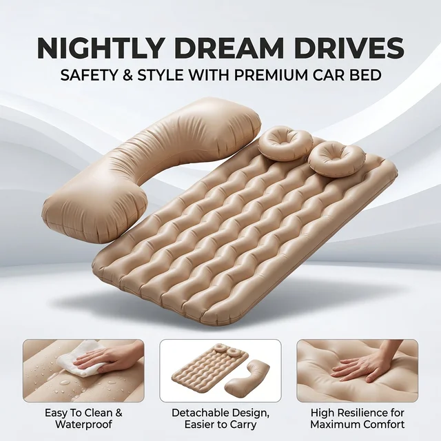 Car Air Mattress – Inflatable Bed Set with Pump & Pillows