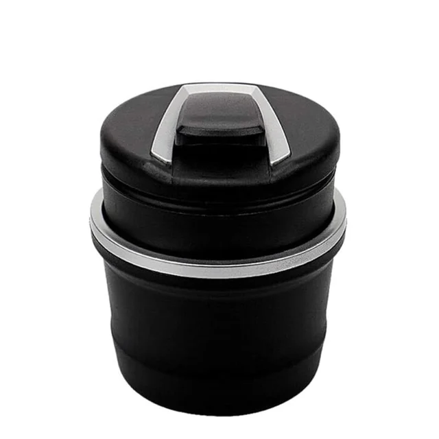 Car Ashtray with Lid & Blue LED Light – Portable Smokeless Design