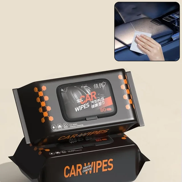 Car Cleaning Wipes – Dashboard & Interior Polish (80 Pcs) | Velvet Wheels