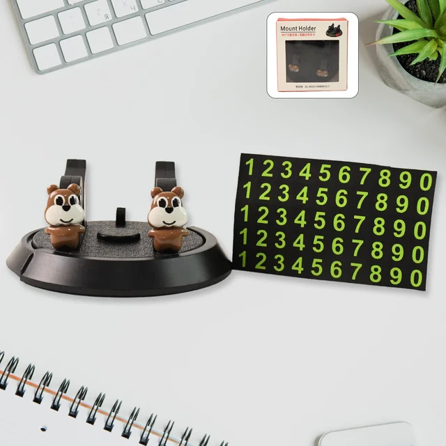 Car Dashboard Mobile Phone Holder Stand with Parking Number Display