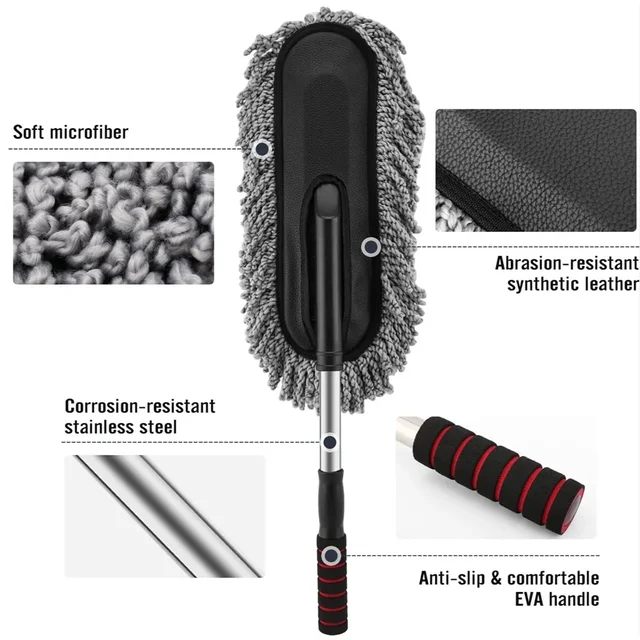 Car Duster – Retractable Handle Microfiber | Velvet Wheels