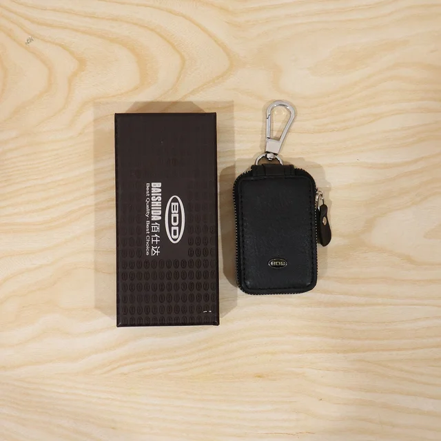 Car Key Case – Durable PU Leather with Zipper & Clip