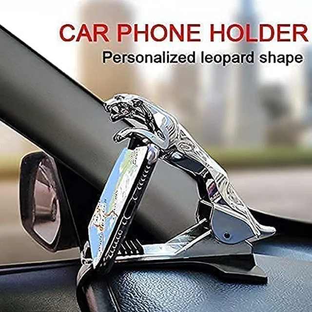 Car Phone Holder – Leopard Design, 360° Rotation Clip | PHOBIA