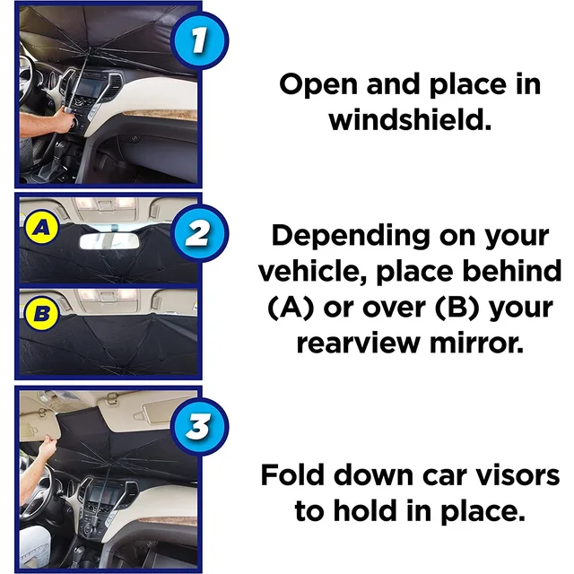 Car Windshield Sunshade – Foldable Heat Protection | Velvet Wheels