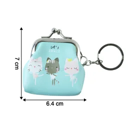 Cartoon Cat Mini Coin Purse Keychain – Portable & Stylish