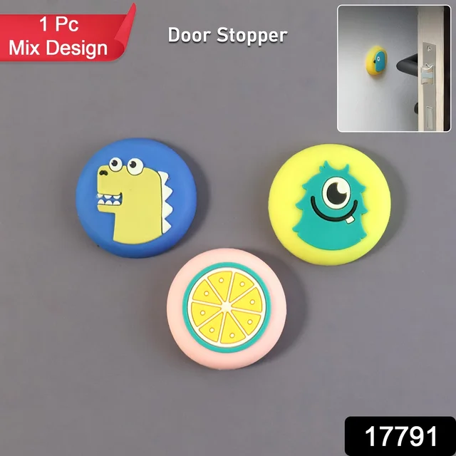 Cartoon & Fruit Wall Door Stopper – Soft Cushioned Bumper