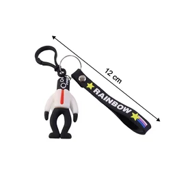 Cartoon Man Keychain – Lightweight with Rainbow Strap