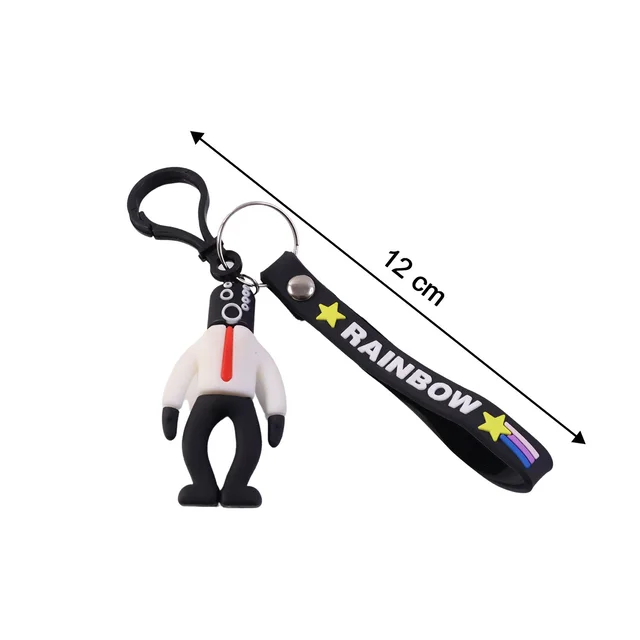 Cartoon Man Keychain – Lightweight with Rainbow Strap