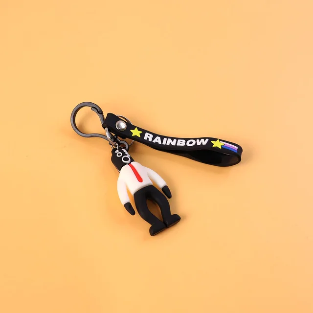 Cartoon Man Keychain – Lightweight with Rainbow Strap
