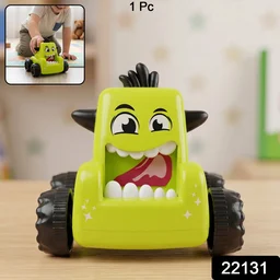 Cartoon Monster Push Back Car Toy – Friction Powered Kids Racer