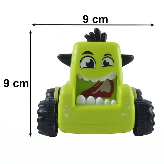Cartoon Monster Push Back Car Toy – Friction Powered Kids Racer