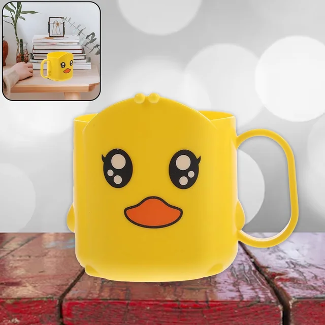 Cartoon Plastic Toothbrush Cup – Durable & Lightweight | Mini Bubbles