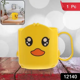 Cartoon Plastic Toothbrush Cup – Durable & Lightweight | Mini Bubbles