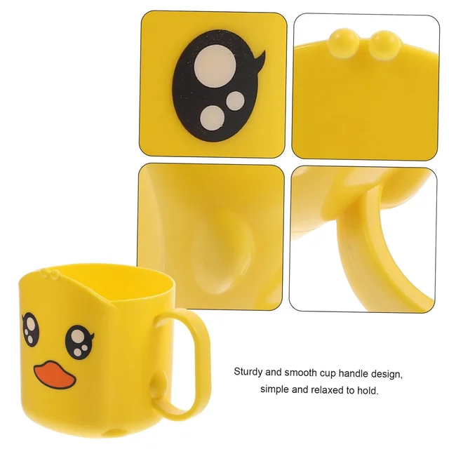 Cartoon Plastic Toothbrush Cup – Durable & Lightweight | Mini Bubbles