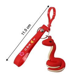 Cartoon Snake Keychain – Cute 'I Love You' Strap with Clip Hook