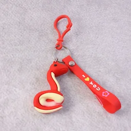 Cartoon Snake Keychain – Cute 'I Love You' Strap with Clip Hook