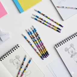Cartoon-Printed Graphite Pencils – 12 Pc Kids Set with Eraser
