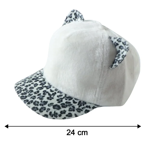 Cat Ear Fur Cap – Trendy Winter Headwear with Printed Visor