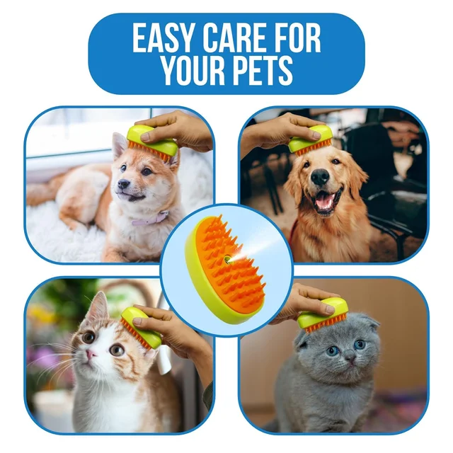Cat Steamy Brush – 3-in-1 Pet Grooming & Hair Removal Tool