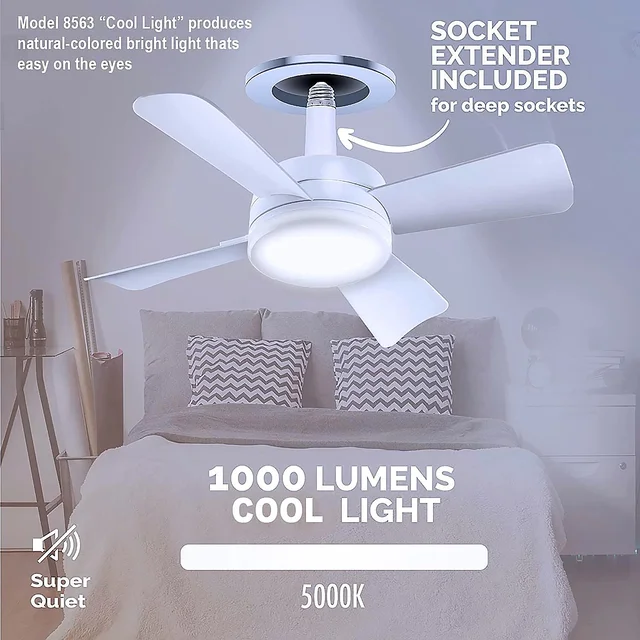 Ceiling Fan & LED Light – Space-Saving Cooling & Bright Illumination