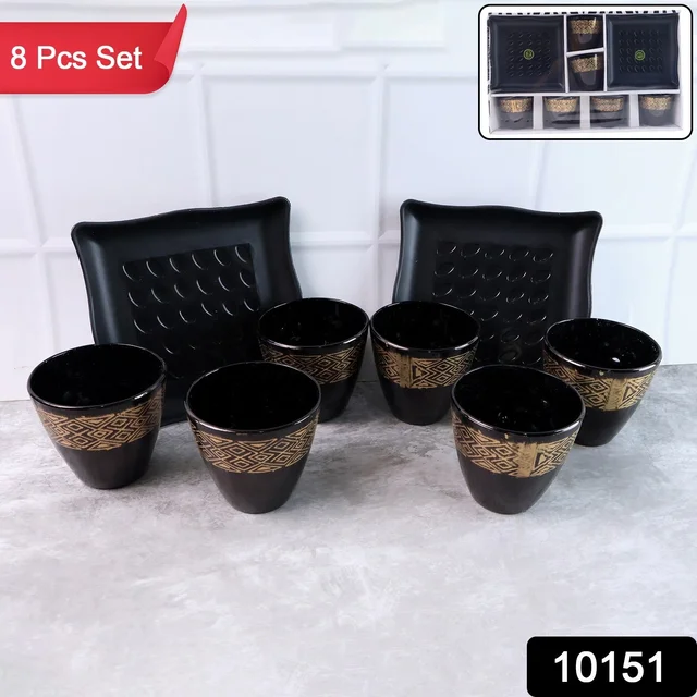 Ceramic Bowl and Cup Set – 8 Pc Dining Collection | Indo Glow