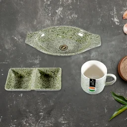 Ceramic Snack & Tea Set – 6-Piece Serving | Serve Stellar