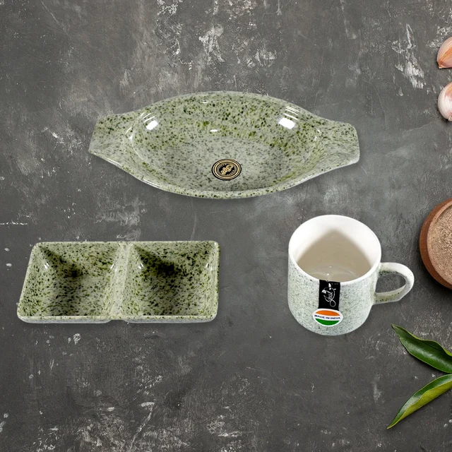 Ceramic Snack & Tea Set – 6-Piece Serving | Serve Stellar