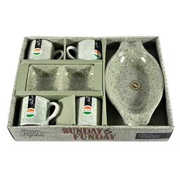 Ceramic Snack & Tea Set – 6-Piece Serving | Serve Stellar
