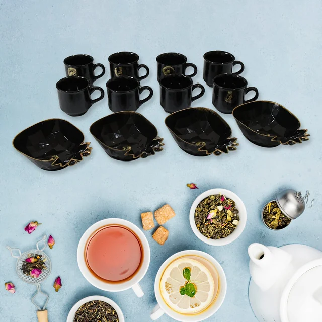 Ceramic Tea Set – Pineapple Design 12-Piece Drinkware | NG