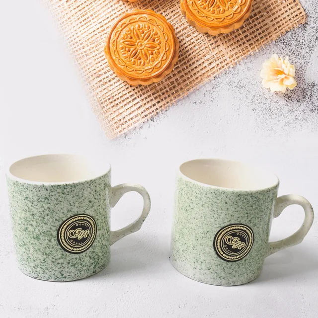 Ceramic Tea/Coffee Cup Set – 3-Piece with Platter | TableNest