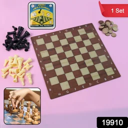 Chess & Checkers Travel Game Set – Portable Foldable Board