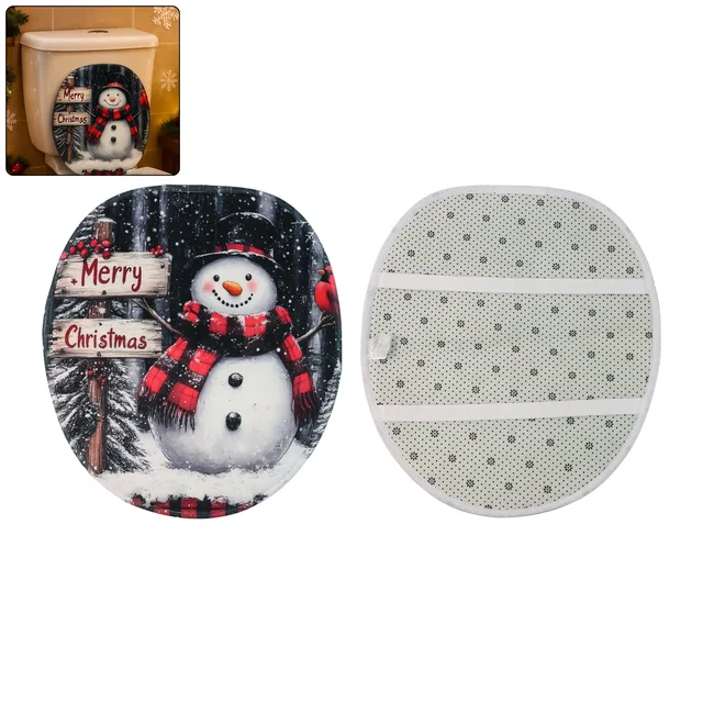 Christmas Bathroom Mat Set – Soft Snowman 3-Piece Décor