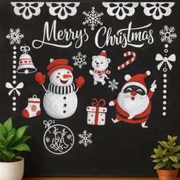 Christmas Wall Sticker – Vibrant 90x60 cm Festive Decor