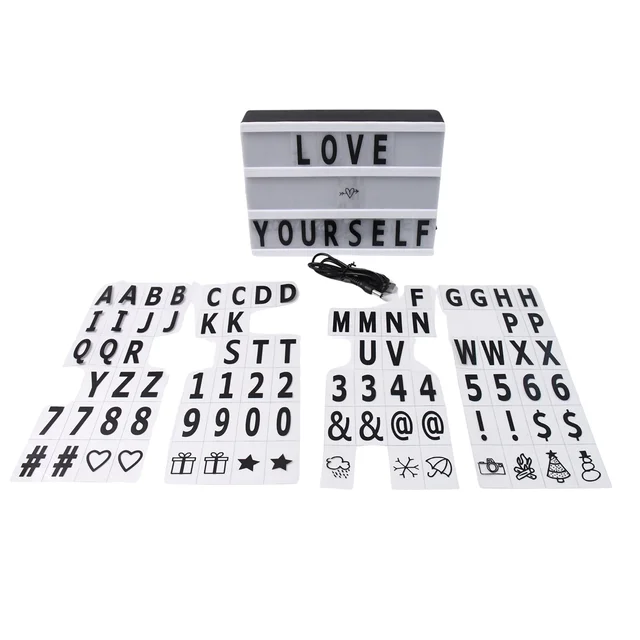 Cinematic Light Box - Mini A6 LED Message Board with Letters | Styleva