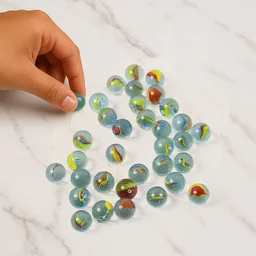 Classic Glass Marbles for Kids – Set of Approx 35 Vibrant Kanchas