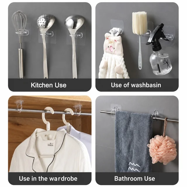 Clear Adhesive Wall Hook – Hassle-Free No-Drill Organization