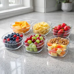 Clear Oval Serving Bowls Set – 6-Piece Multipurpose Kitchen Essential