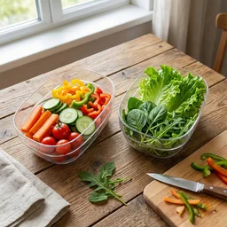 Clear Oval Serving Bowls Set – 6-Piece Multipurpose Kitchen Essential