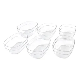 Clear Oval Serving Bowls Set – 6-Piece Multipurpose Kitchen Essential