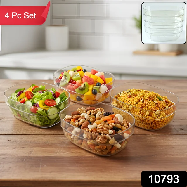 Clear Serving Bowl Set – 4 Durable Multipurpose Bowls