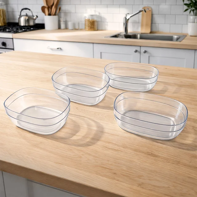 Clear Serving Bowl Set – 4 Durable Multipurpose Bowls