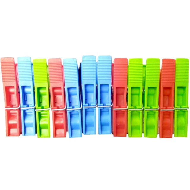 Cloth Clips 12 Pcs Multicolour – Strong Grip Laundry Pegs | BathNova