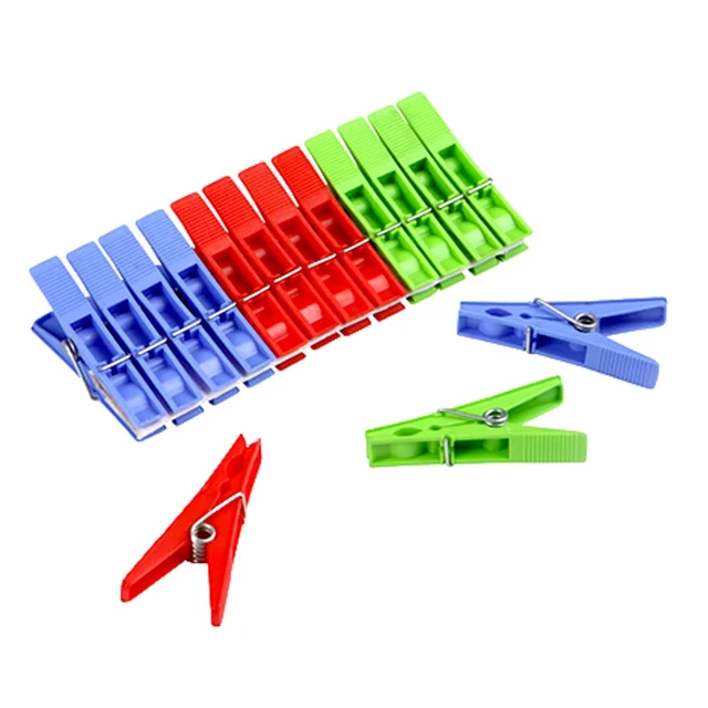 Cloth Clips 12 Pcs Multicolour – Strong Grip Laundry Pegs | BathNova