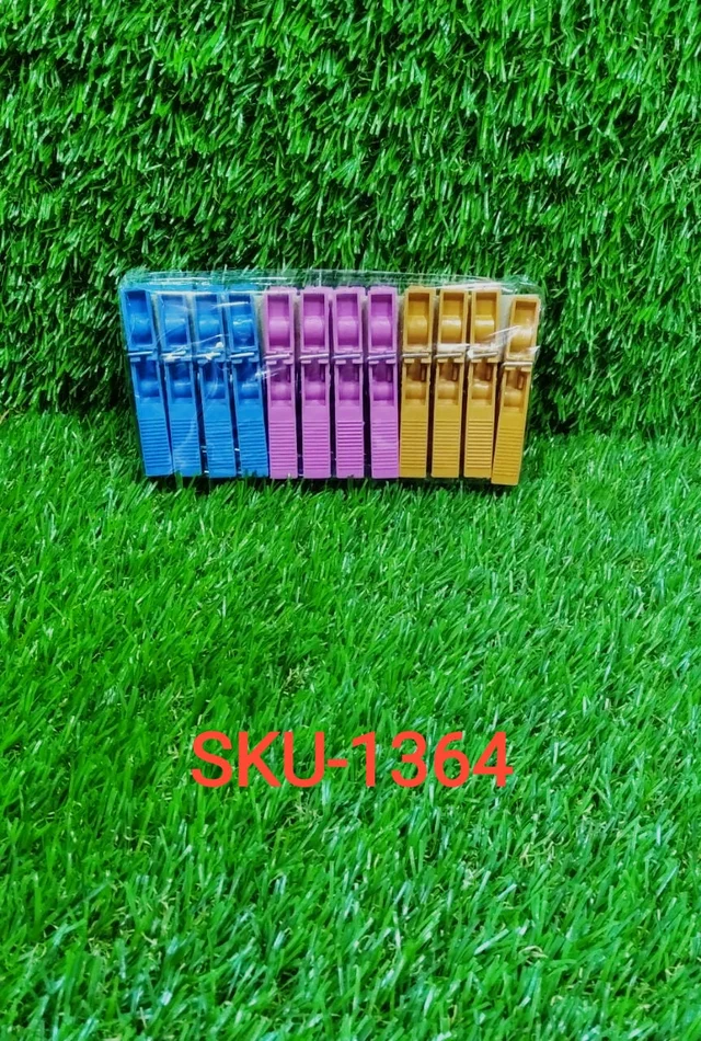 Cloth Clips 12 Pcs Multicolour – Strong Grip Laundry Pegs | BathNova