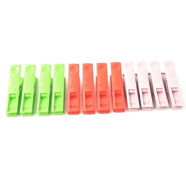 Cloth Clips Set of 12 – Durable Plastic Laundry Pegs with Strong Grip