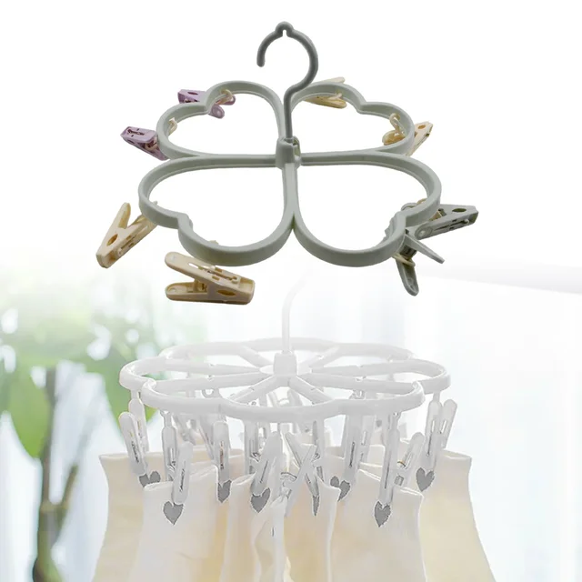 Cloth Drying Rack – Heart Shape with 8 Clips | Mini Bubbles