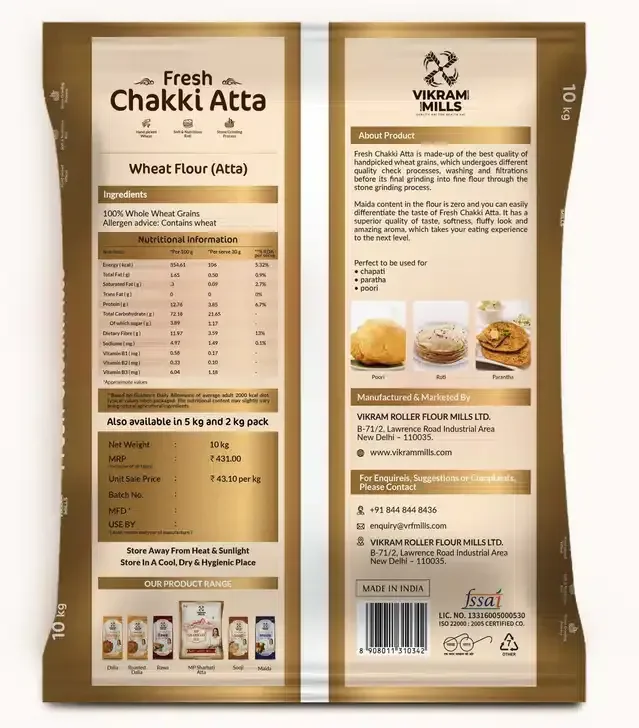 Vikram Mills Fresh Chakki Atta 10 kg