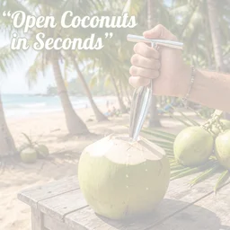 Coconut Breaker – Stainless Steel with Comfortable T-Handle Grip