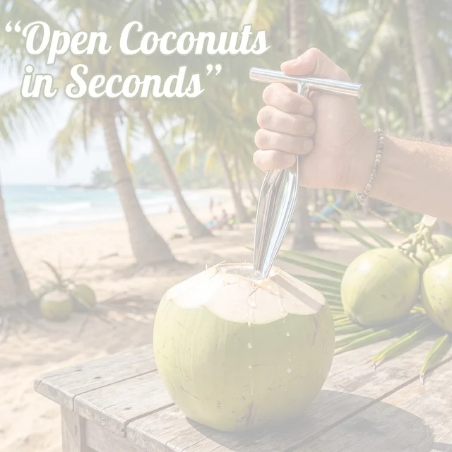 Coconut Breaker – Stainless Steel with Comfortable T-Handle Grip