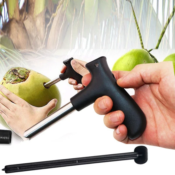 Coconut Opener Tool – Stainless Steel & Easy Grip | Quickslice